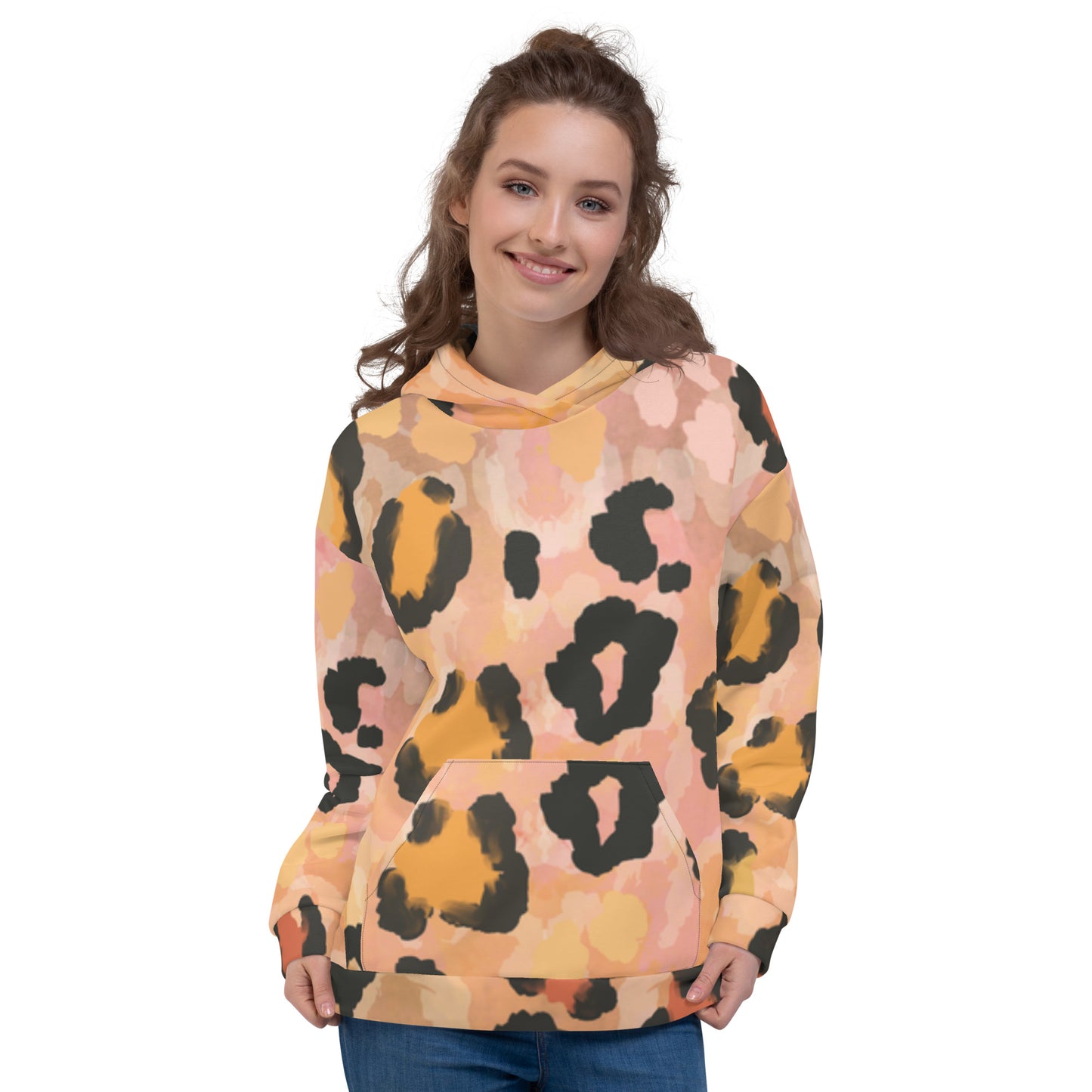 Unisex-Kapuzenpullover in Leopardenmuster