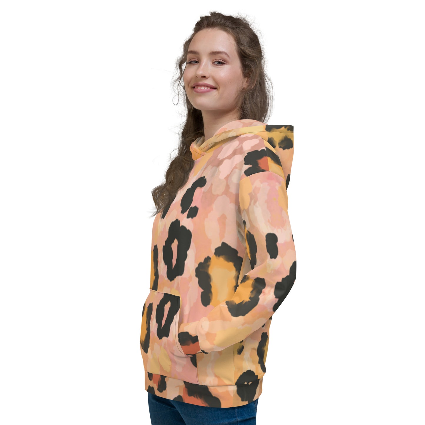 Unisex-Kapuzenpullover in Leopardenmuster