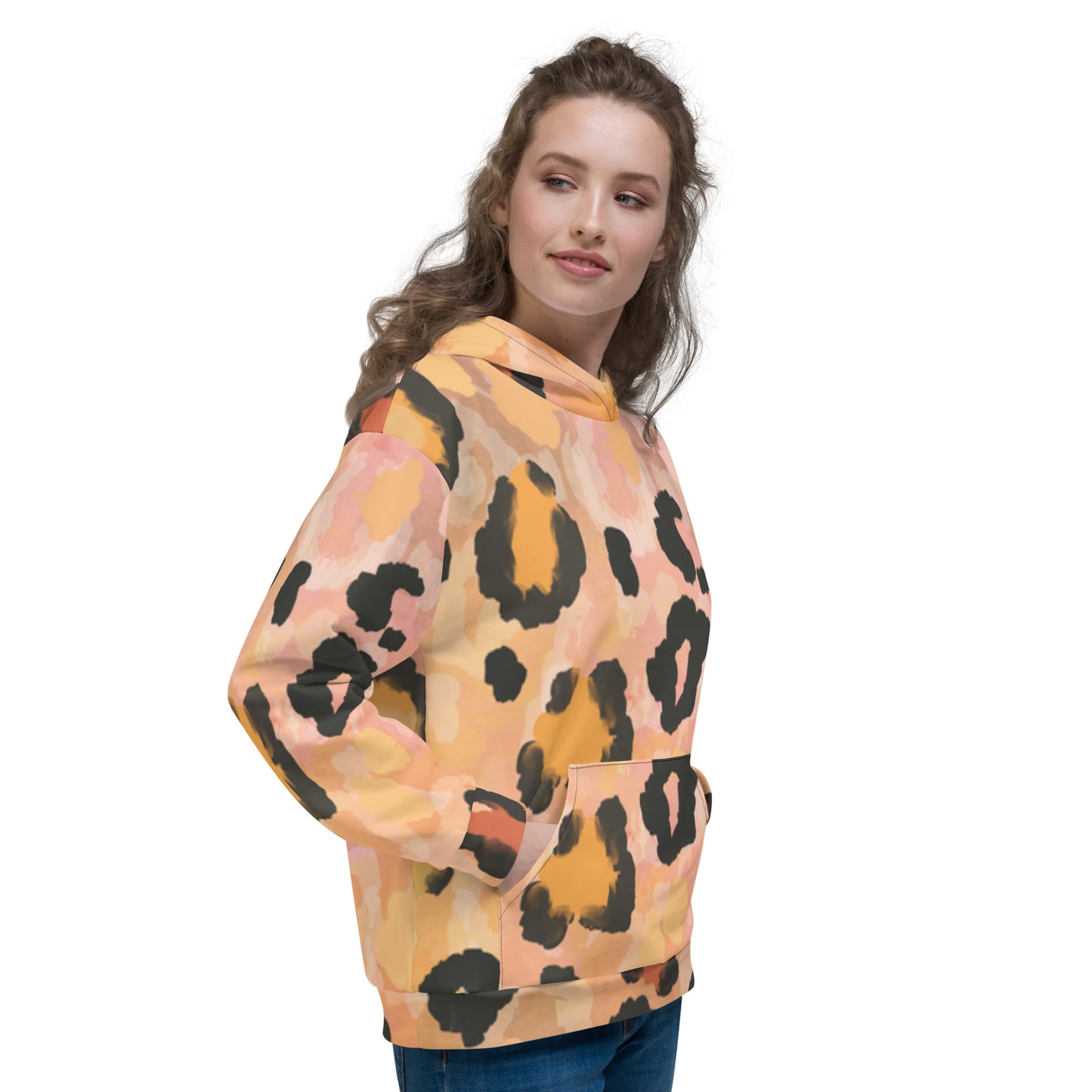 Unisex-Kapuzenpullover in Leopardenmuster