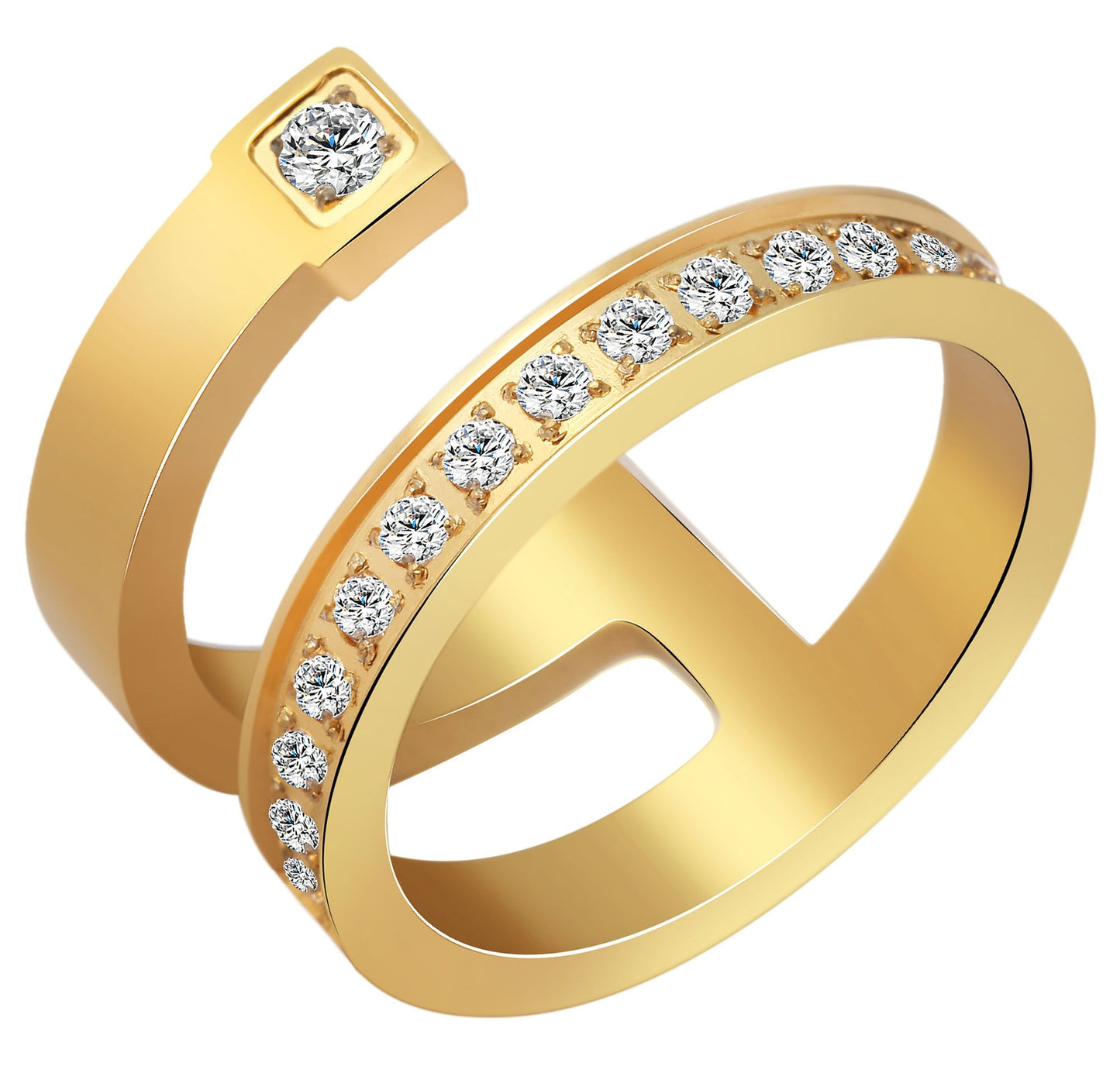 Eleganter Damenring mit Similibesatz
